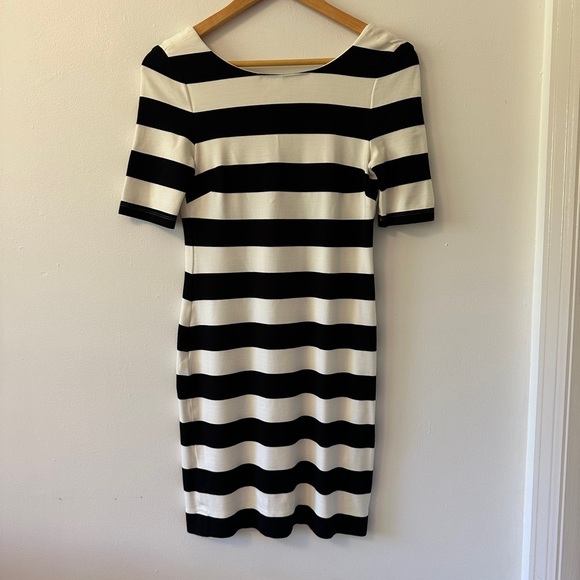 Banana Republic Striped Black and White Mini Dress | Size 2 - Picture 1 of 7